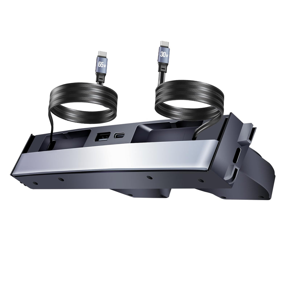 TUDEAO 65W hub front view enables fast charging in Tesla Model 3 Highland.