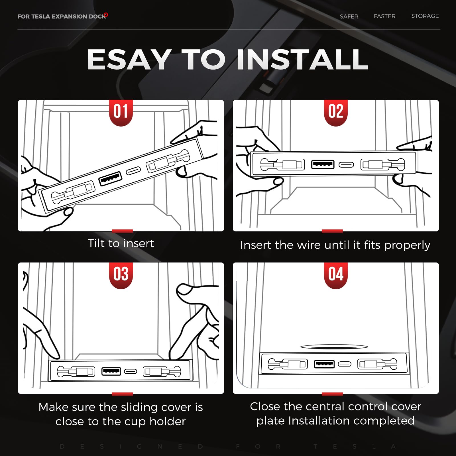 TUDEAO compact and durable design fits Tesla interior easily.