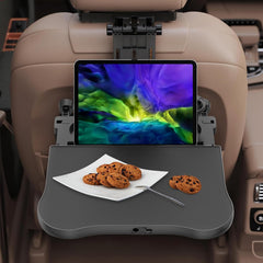 Tueou car seat tray table with rotary phone mount for hands-free use