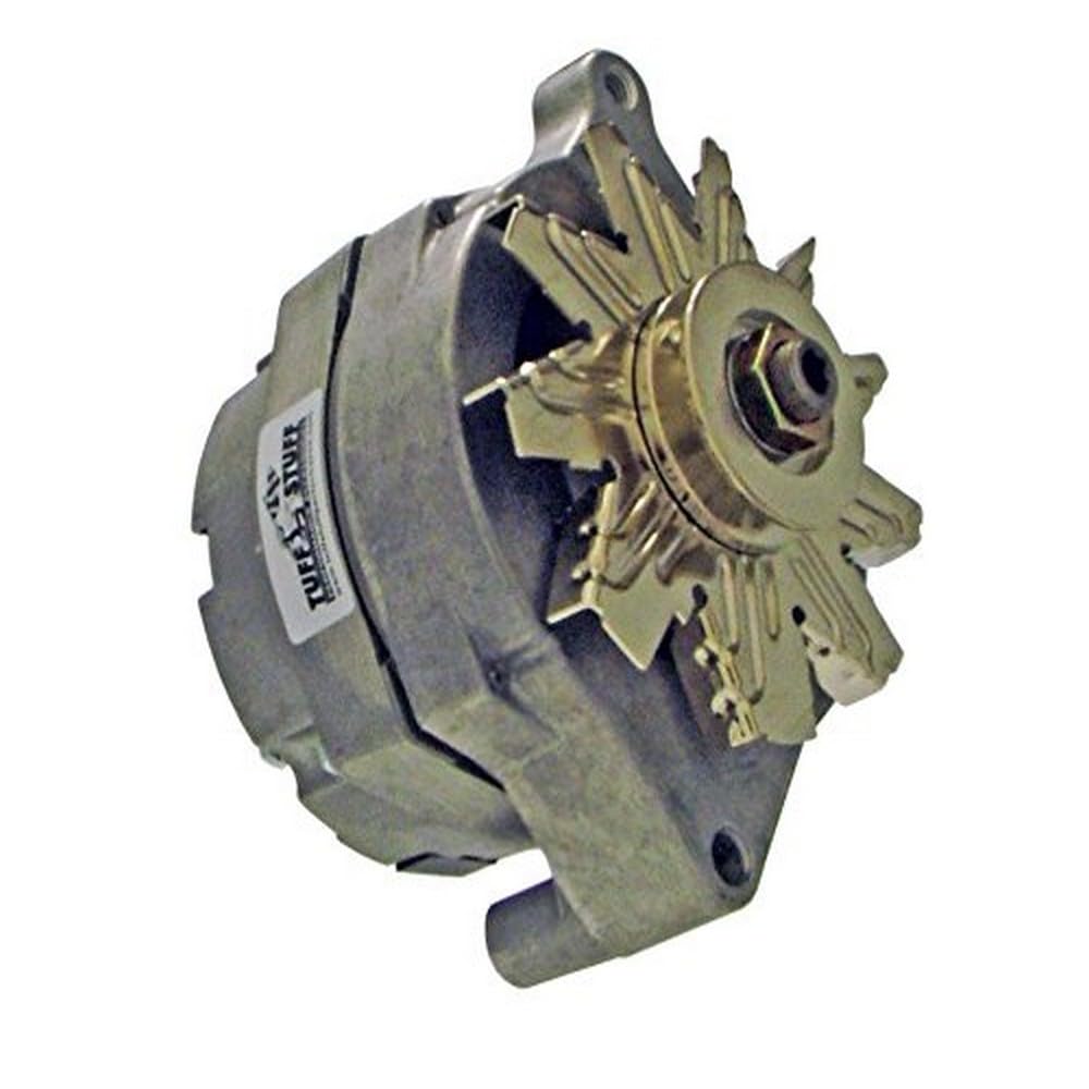 Tuff Stuff 100-amp alternator, front view, durable aluminum housing for Ford compatibility