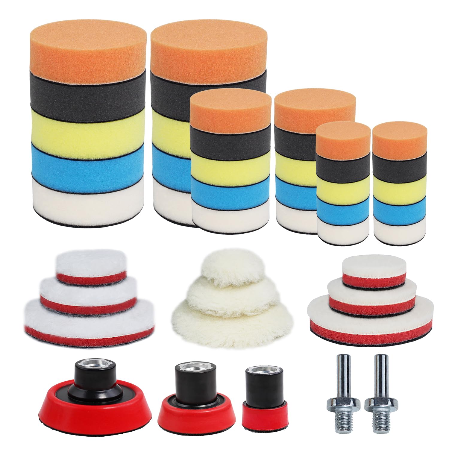 TuhooMall car foam polishing kit 44pcs packaging for versatile detailing surfaces.