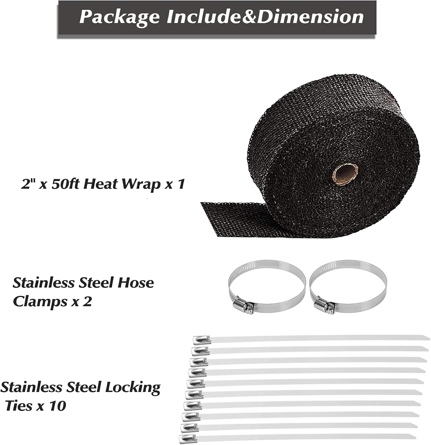 Duct clamps included to secure wrap ends