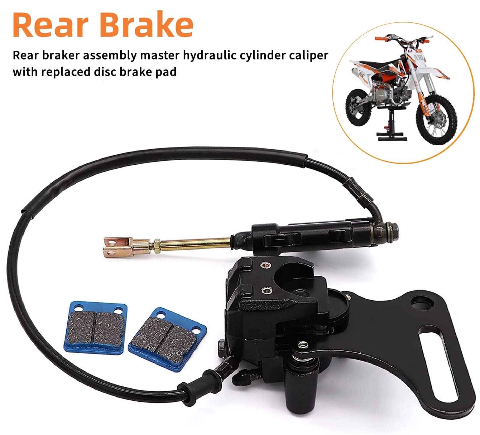 Tuijodaix brake caliper with disc pad set for reliable braking on dirt bikes.