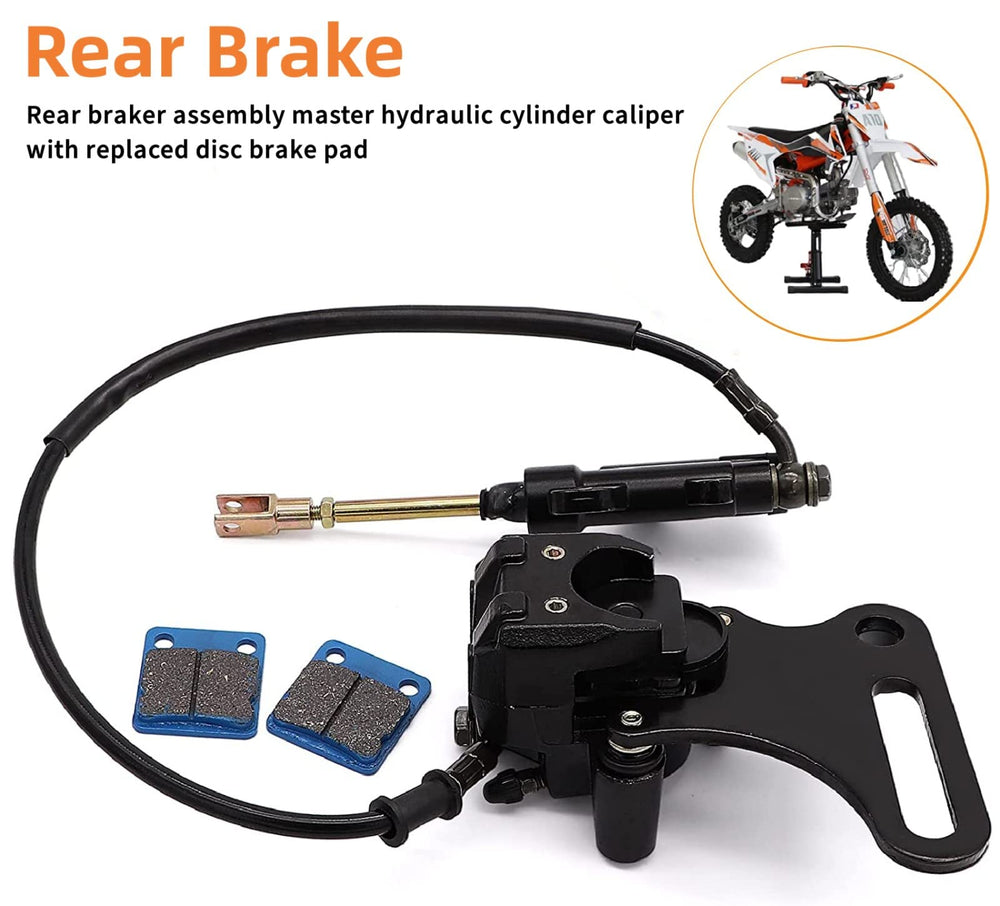 Tuijodaix brake caliper with disc pad set for reliable braking on dirt bikes.