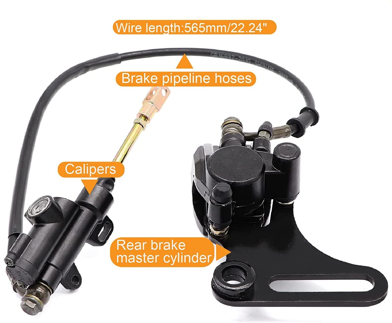 Tuijodaix 565mm brake hose for flexible routing across models.