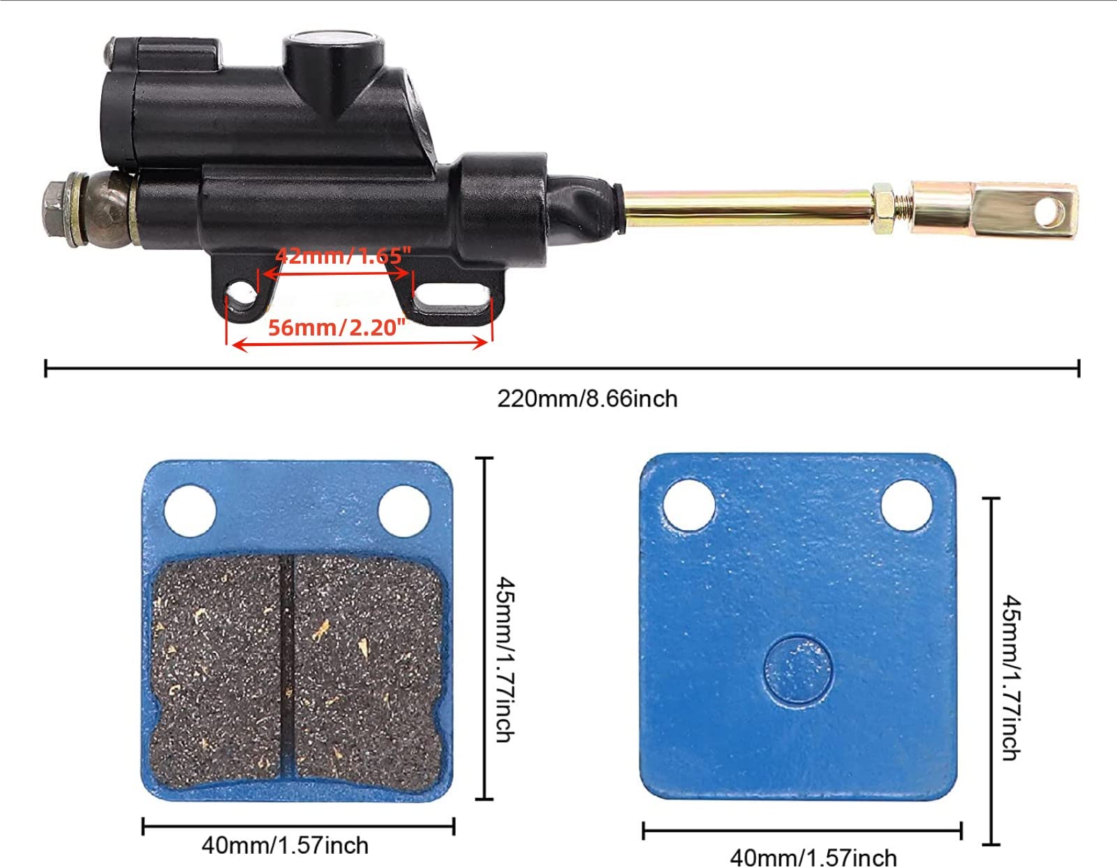 Tuijodaix brake pad 40x45mm designed for wear resistance.