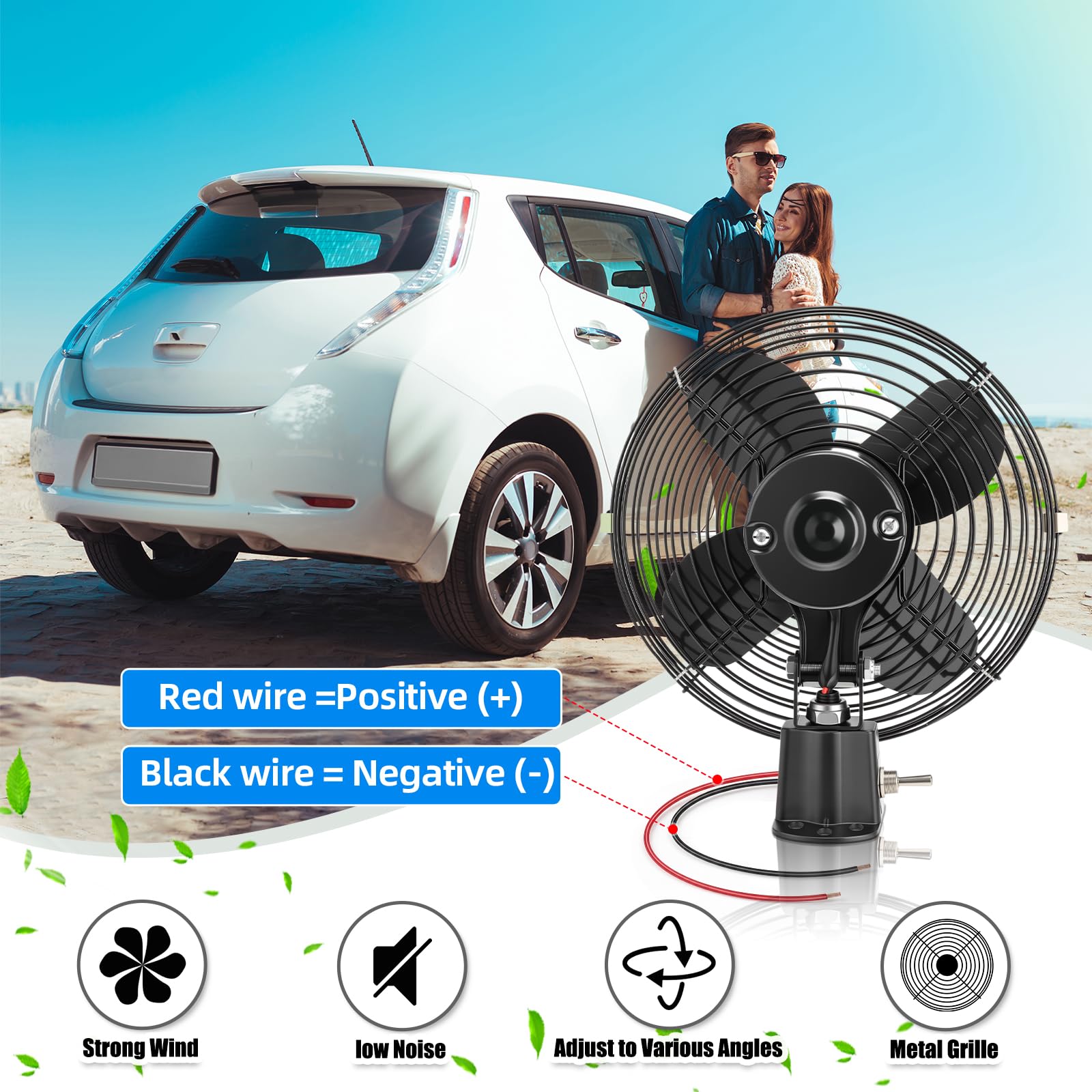 Tujoe 180-degree tilt adjustable bracket lets you direct airflow precisely.