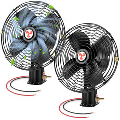 Tujoe 2-pack 8-inch 12V RV fan on dash improves cabin airflow.