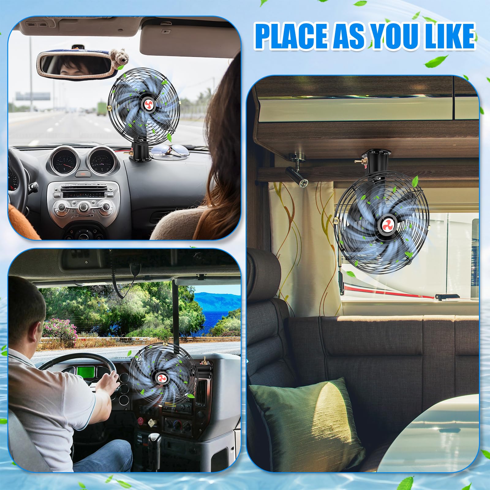 Tujoe sleeper cab airflow fan in use provides refreshed air during rest.