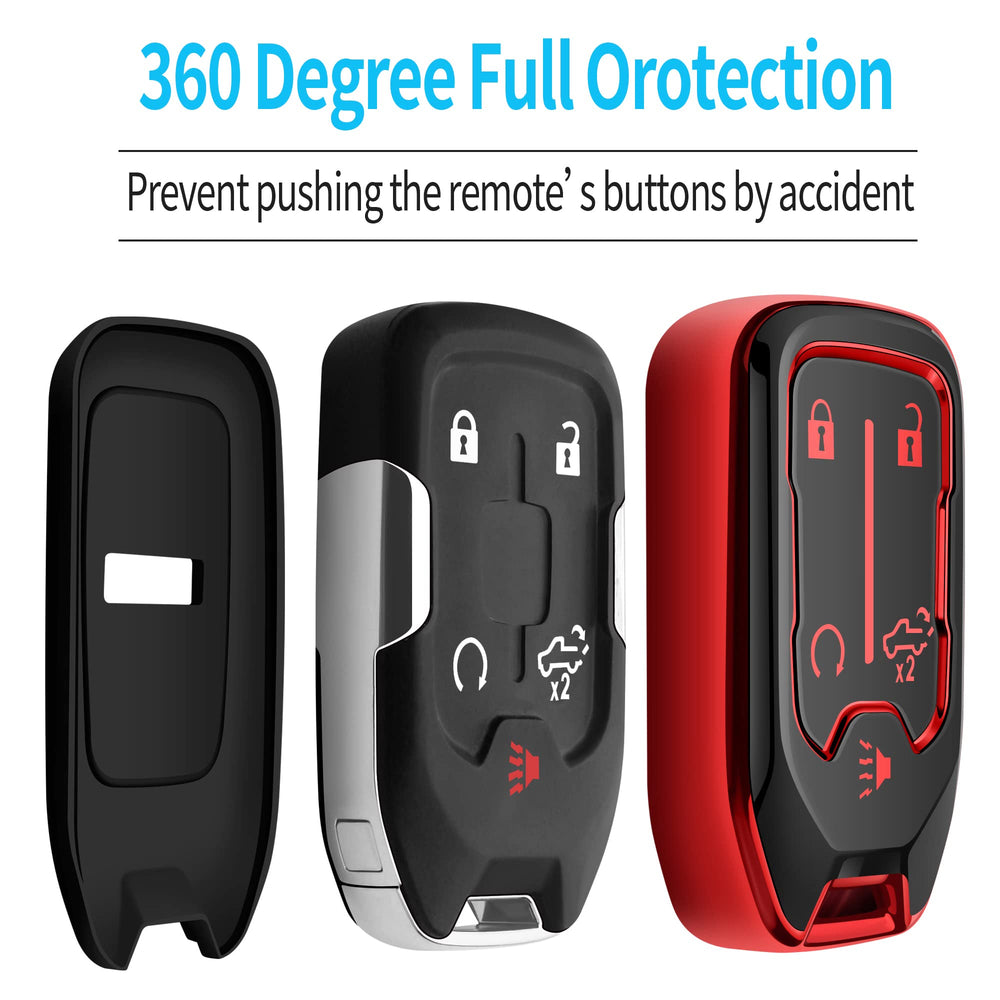 Tukellen red Chevy key shell side view highlighting edge protection