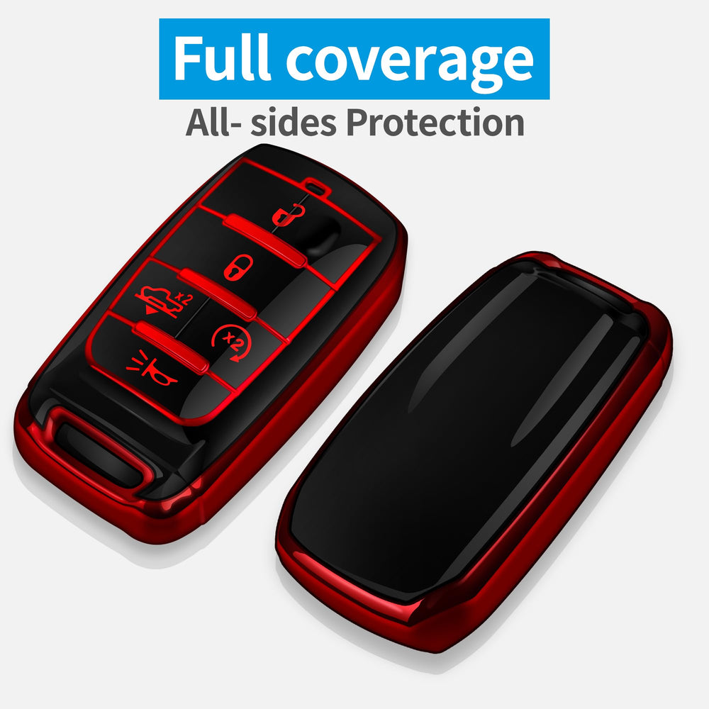 Tukellen Dodge key fob cover back view displaying full rear protection
