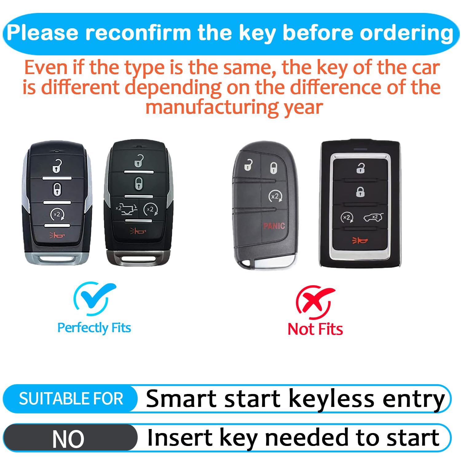 Tukellen Dodge key fob cover side view highlighting slim profile and grip