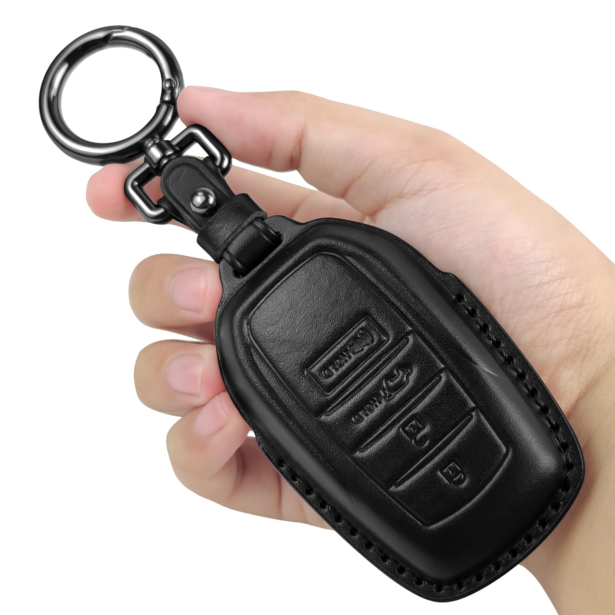 Tukellen leather key fob cover for Toyota Land Cruiser, front view with protective, stylish finish