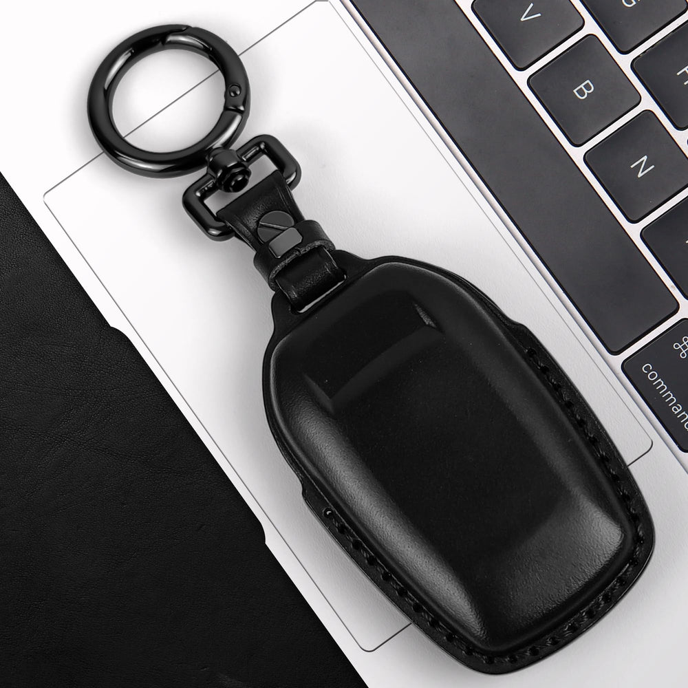 Tukellen leather key fob cover for Toyota Tundra, durable material and slim profile