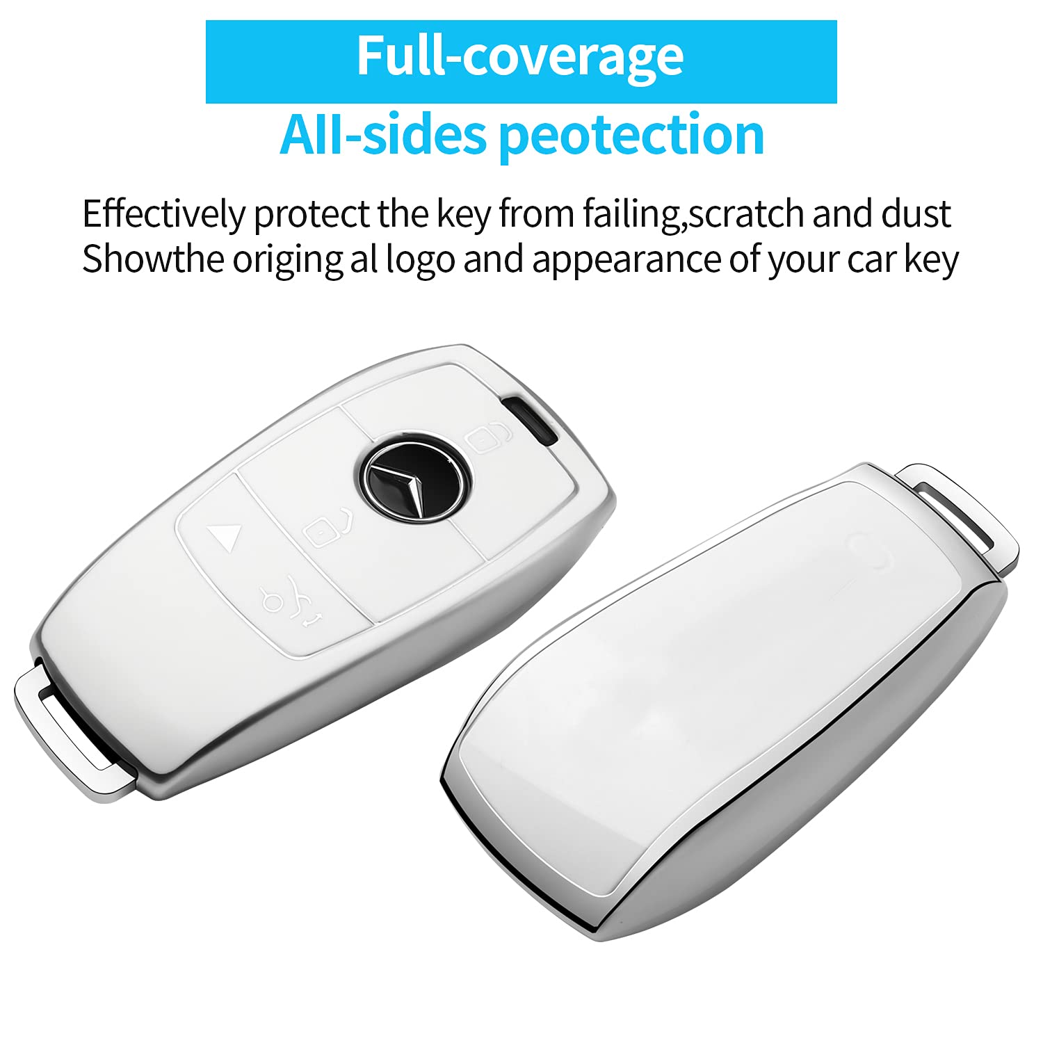 Tukellen Mercedes-Benz key fob cover side view highlighting full perimeter protection.