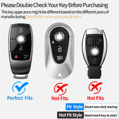 Tukellen Mercedes key fob cover silver side view shows slim, soft TPU finish.