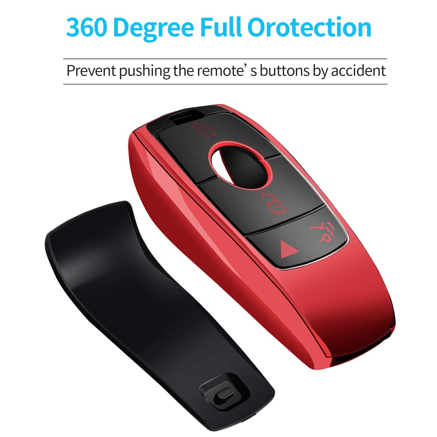 Tukellen red key fob sleeve fits Mercedes remotes without covering the logo.