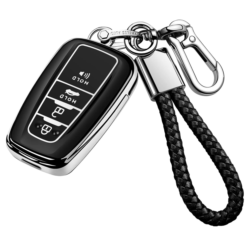 Tukellen Toyota key fob cover front view protects against scratches and daily wear.