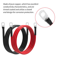 TUELETFU 5/16in lug battery cable with both ends for automotive wiring.