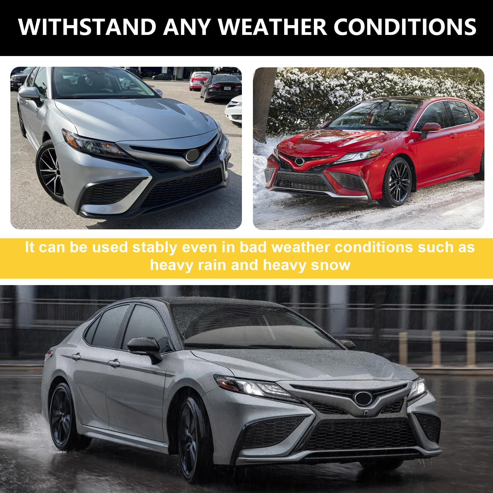 Pair of TULMTT Camry fog light covers protecting the fog area from debris.