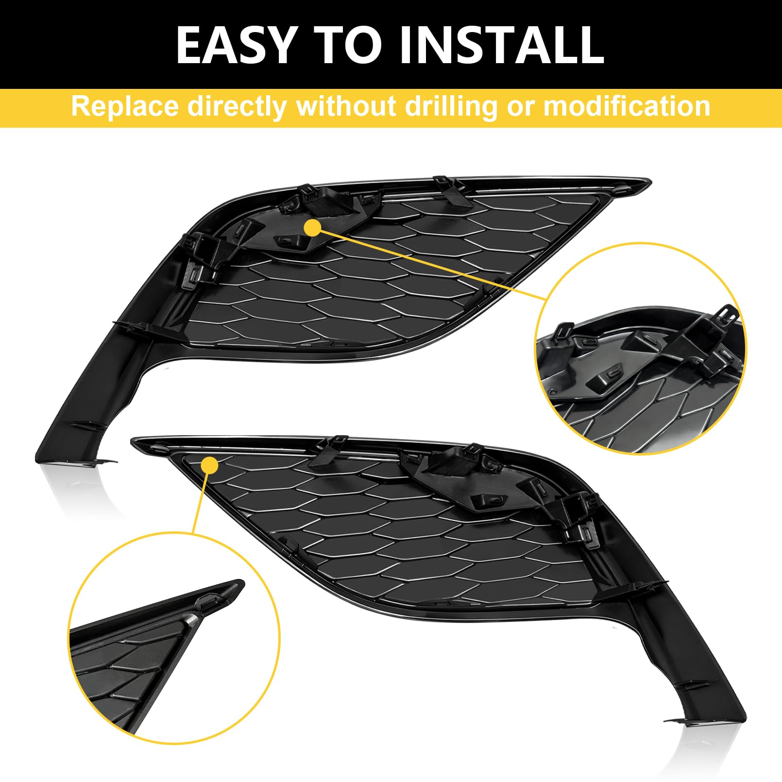 Durable ABS construction shown on TULMTT Camry fog light cover.