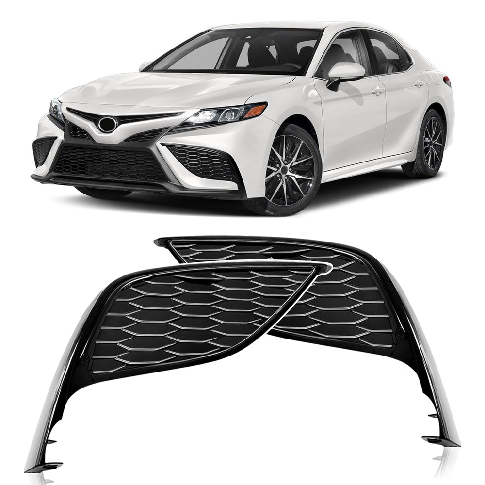 TULMTT Camry fog light cover left side with gloss black finish for protection and style.