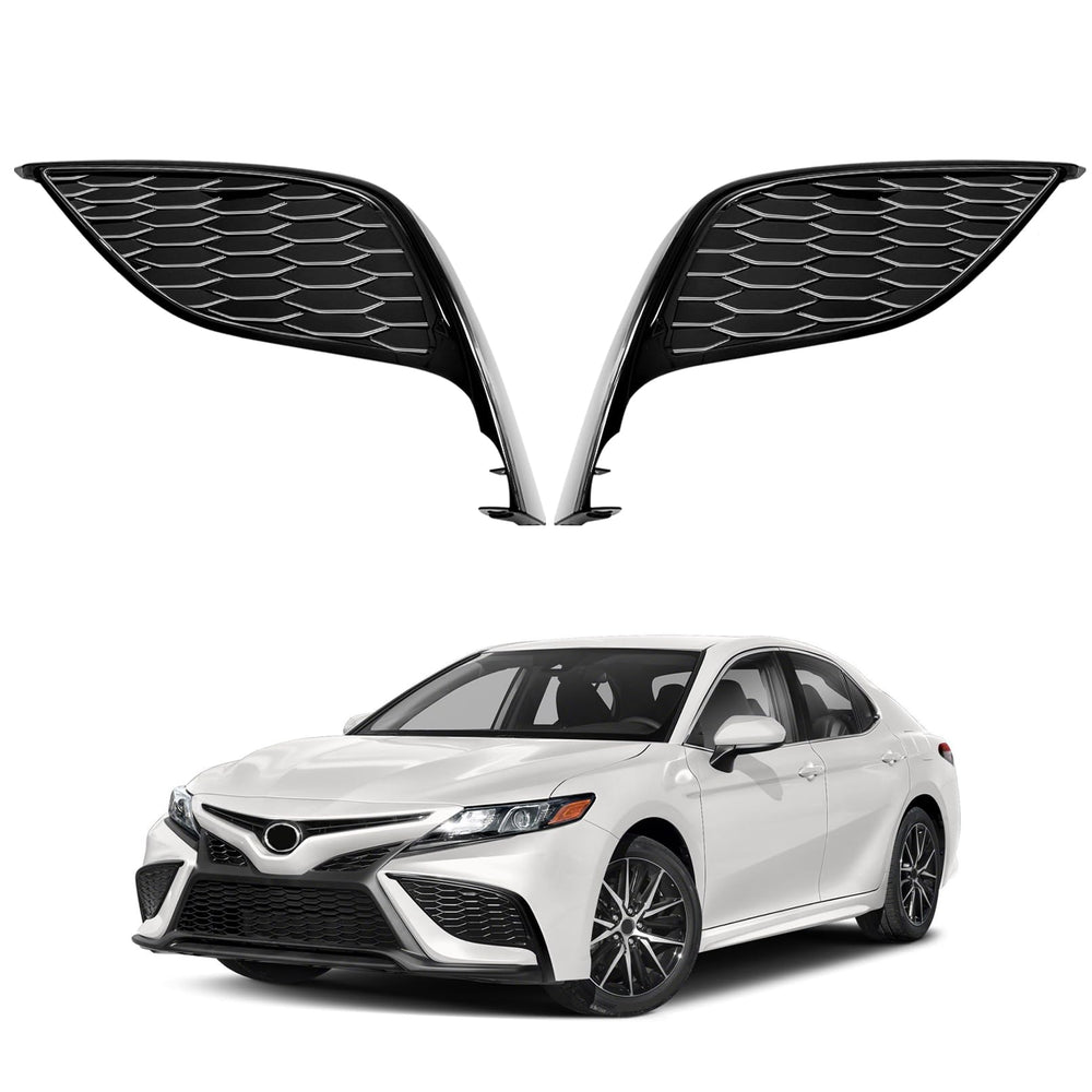 Two-piece TULMTT Camry fog light cover set included for driver and passenger sides.