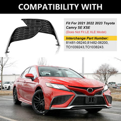TULMTT Camry fog light cover right side with gloss black finish for protection and style.