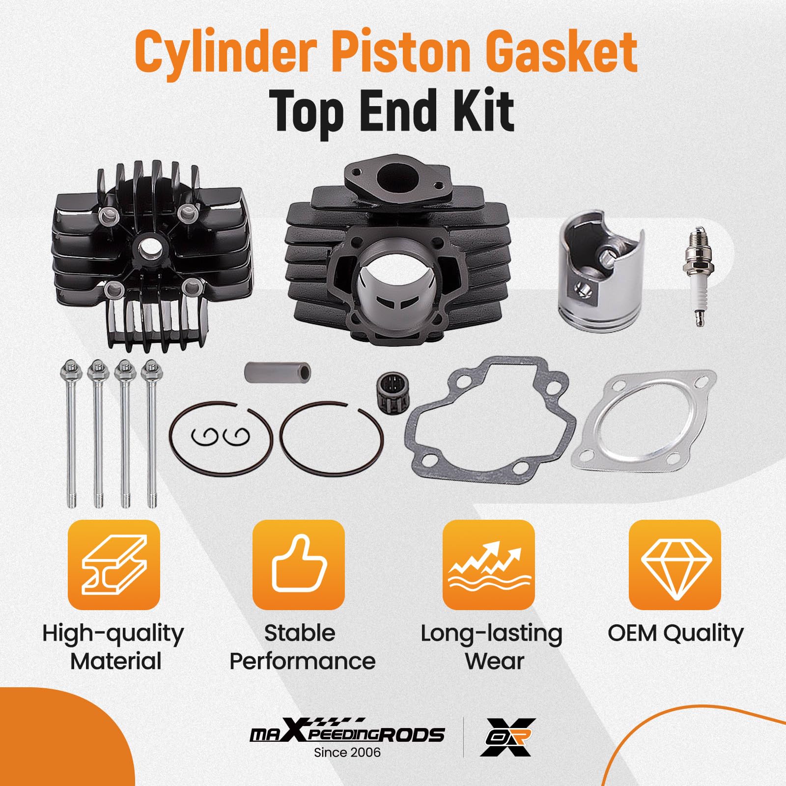 Tuningsworld piston 44mm 60cc for reliable engine response