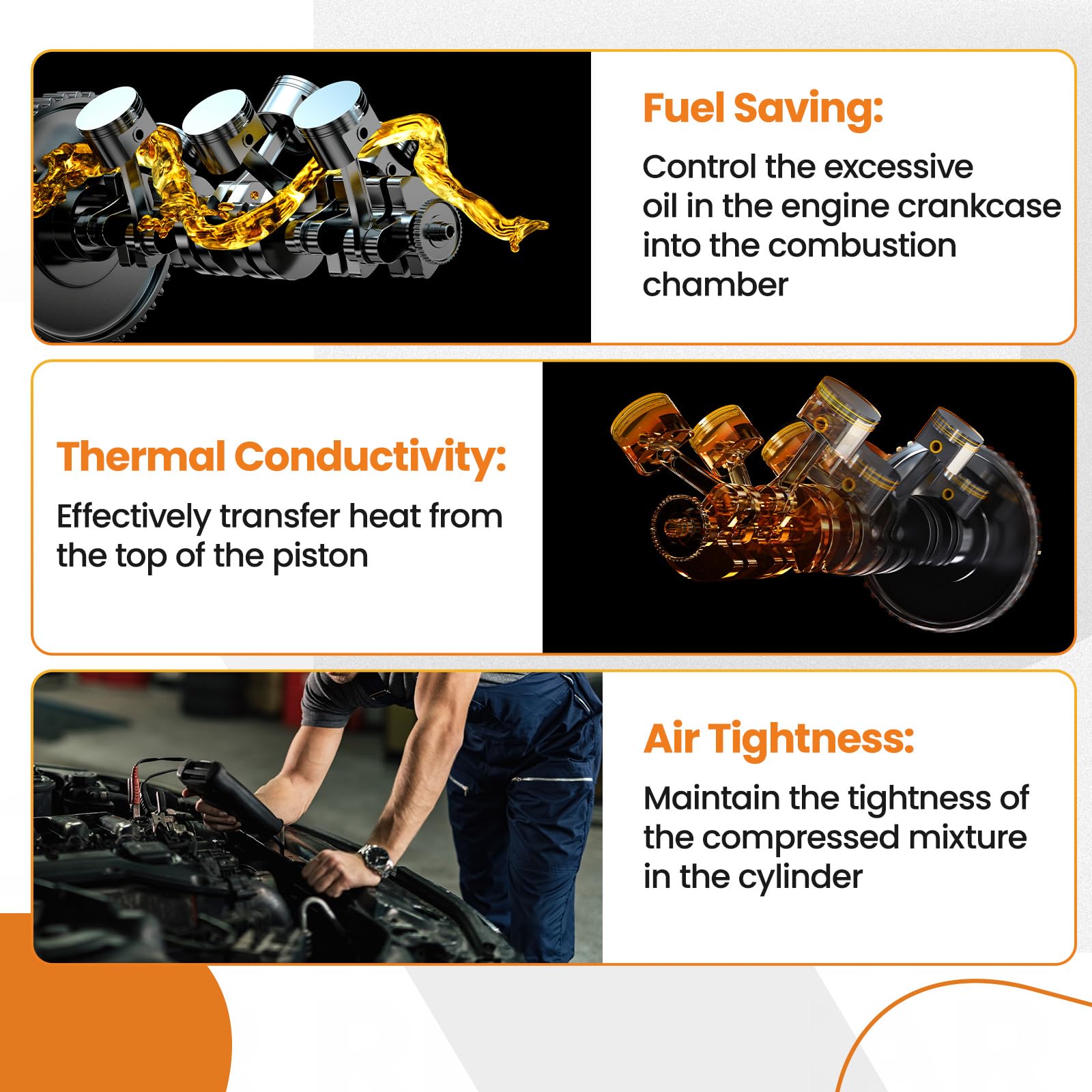 Tuningsworld piston rings 2x for sealing and compression