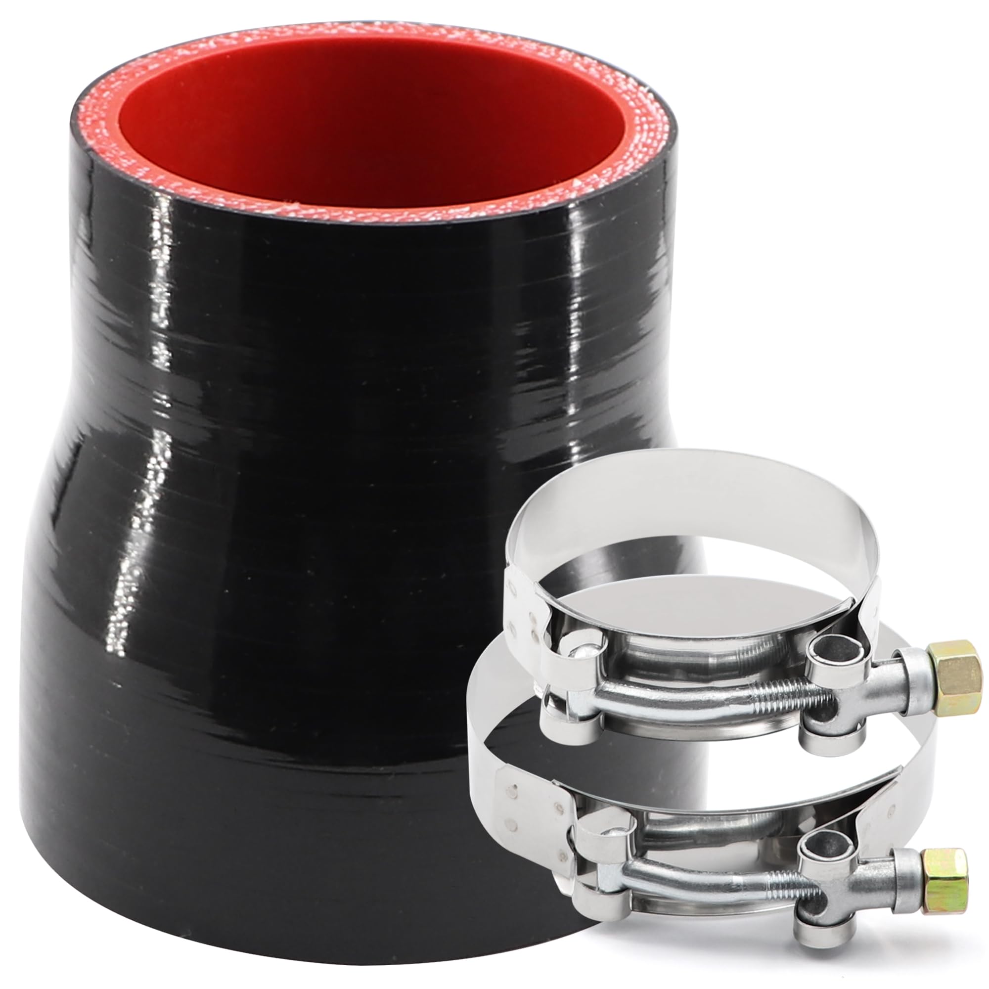 TuoLauthon id-2-to-2-5-inch black silicone reducer coupler for turbo piping