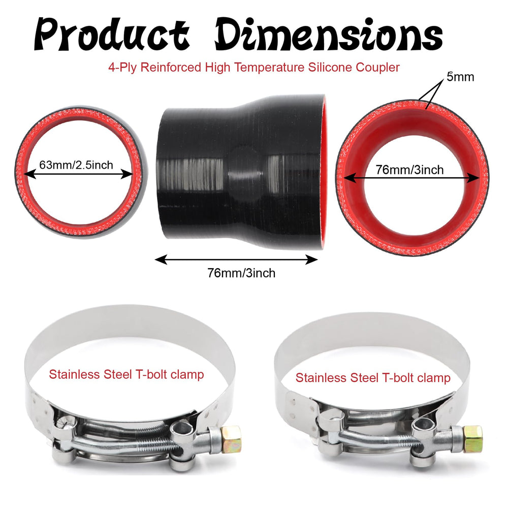 TuoLauthon T-bolt clamps closeup shows secure hose attachment