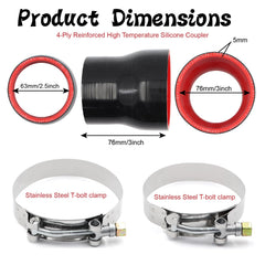TuoLauthon T-bolt clamps closeup shows secure hose attachment