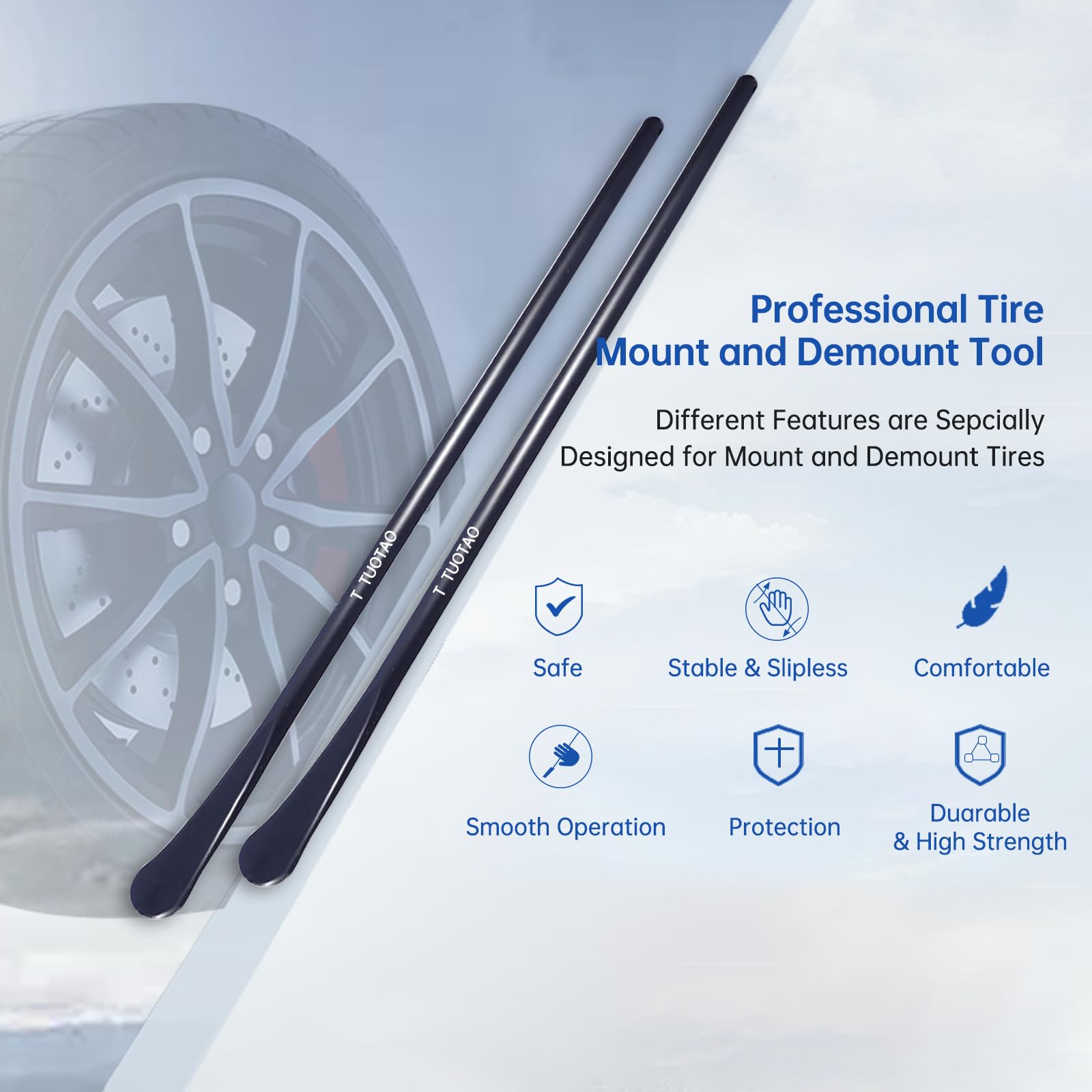 TUOTAO ergonomic-grip tire spoon for comfortable handling