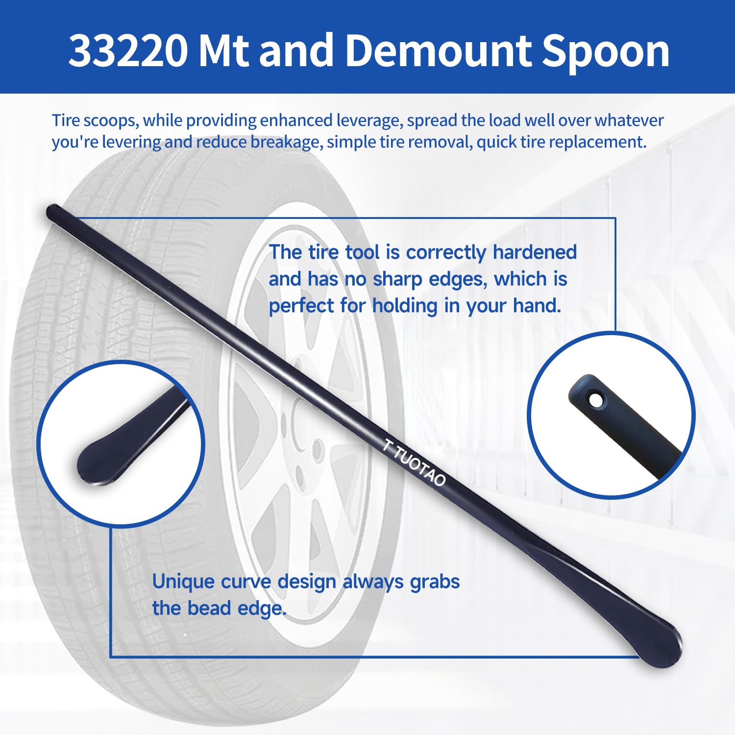 TUOTAO two-piece tire spoons for easy leverage