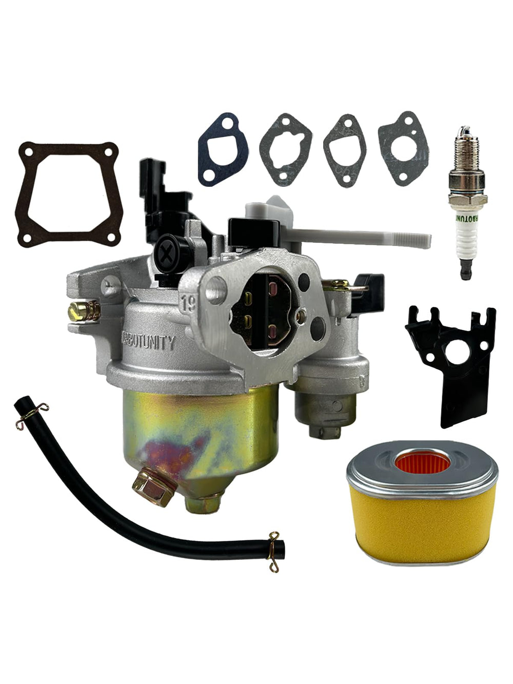 Turbotunity GX160 carburetor kit assembly enables smooth starting and reliable tuning.