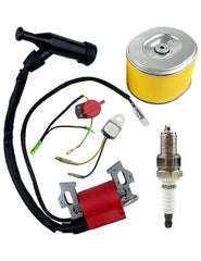 Turbotunity GX160 ignition coil assembly with air filter for quick GX engine swaps.
