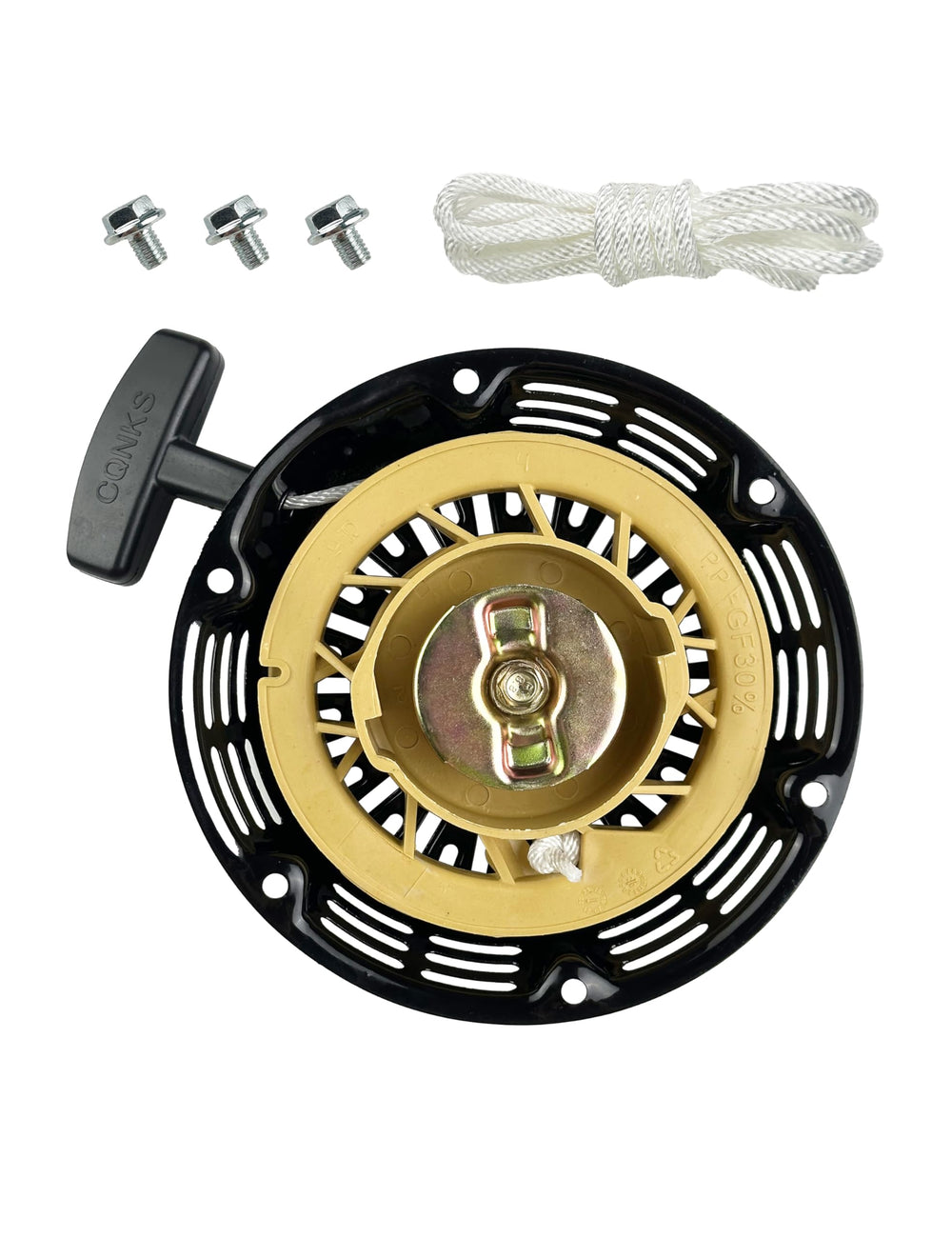 TURBOTUNITY go-kart engine pull-start assembly enables easy winding starts.