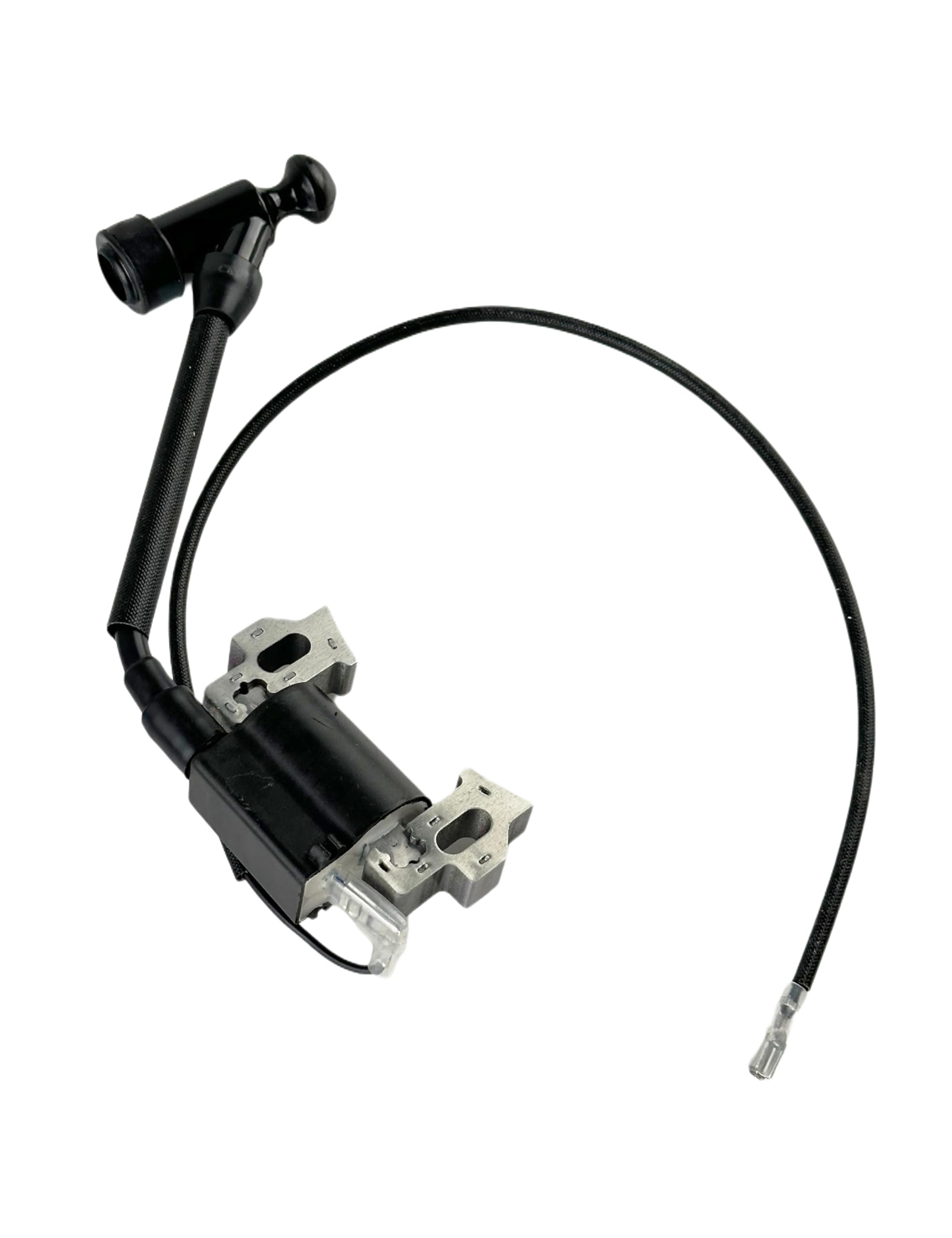 Turbotunity Toro HR coil visible beside plug cap for quick mower maintenance.