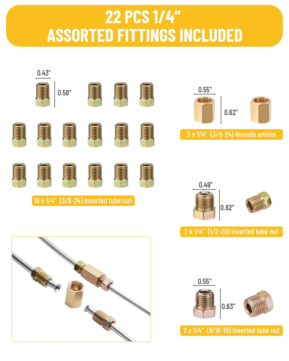 Turnirace 1/4in flaring adapter supports strong seals on lines