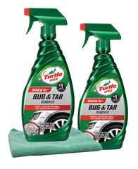 Turtle Wax Bug & Tar Remover bottle pour enables easy application and effective residue removal.