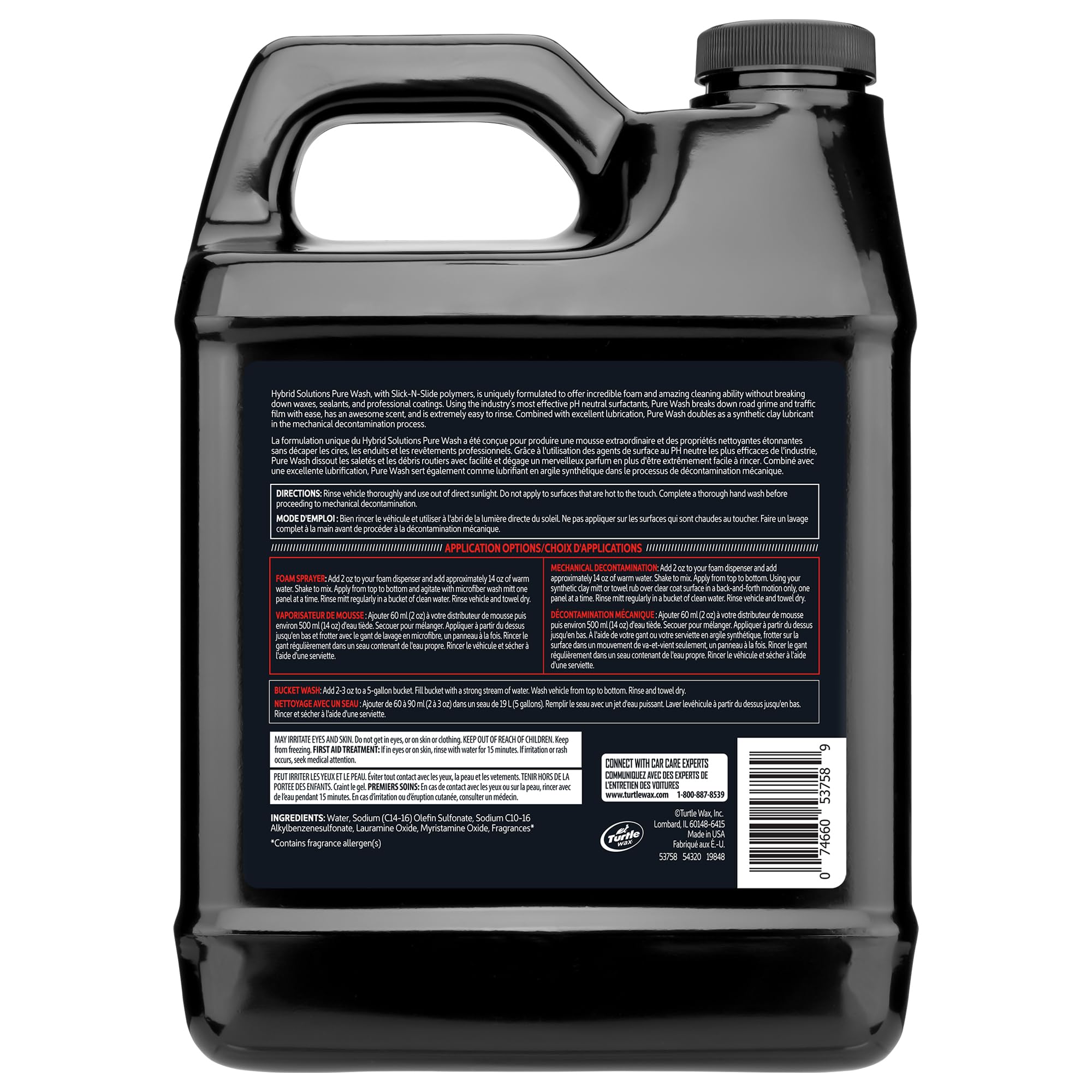 Turtle Wax Hybrid Solutions Pure Wash residue-free rinse for streak-free results.