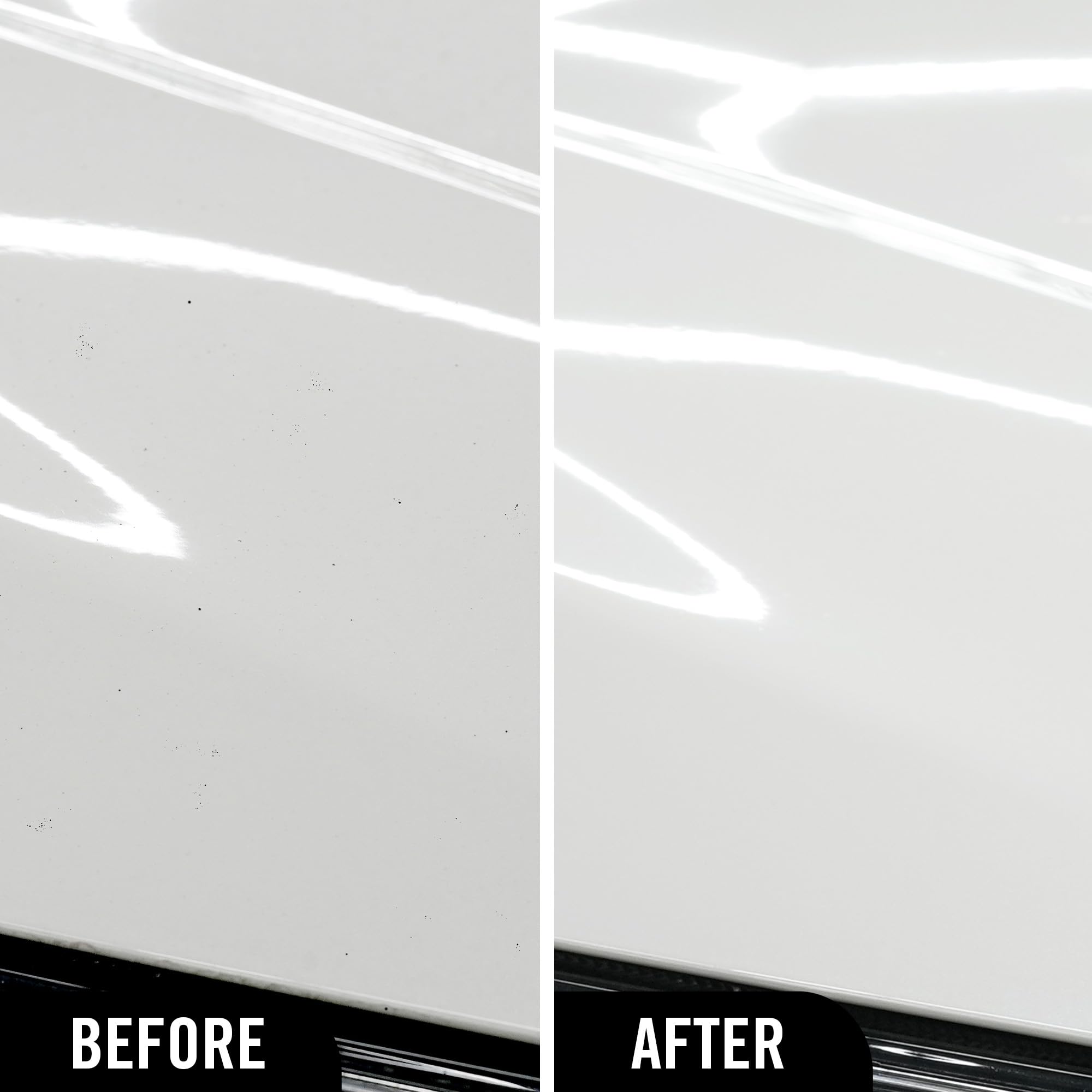 Turtle Wax Hybrid color-change visual shows iron removal on wheels