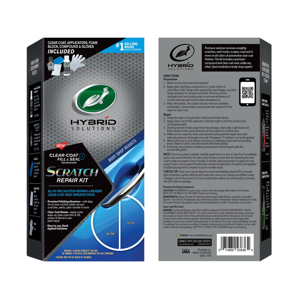 Turtle Wax kit demonstrating before-and-after surface gloss improvements