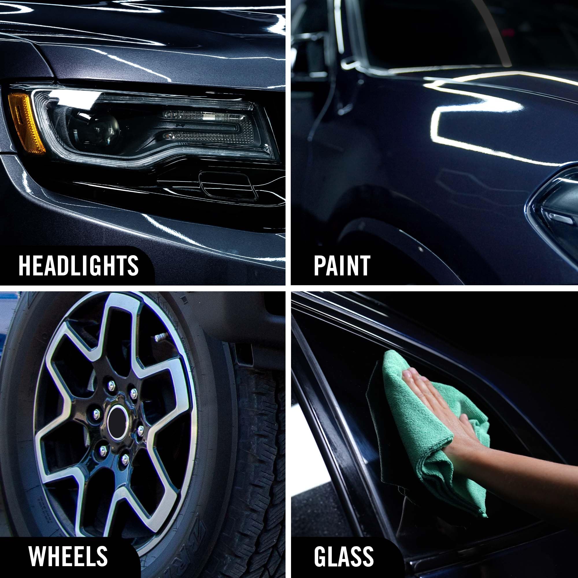 In-use spray demonstrates dust-repelling hydrophobic layer on a car surface.