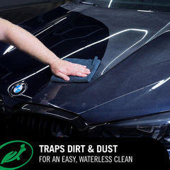 Surface treated with 3-in-1 detailer showing water-repellent shine.