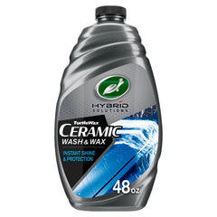 Turtle Wax Hybrid Solutions ceramic car wash bottle for a glossy, protective clean.