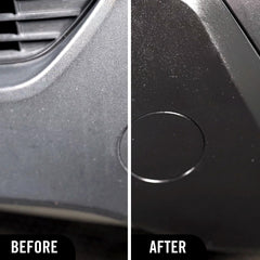 Application with foam applicator on black trim using Turtle Wax restorer