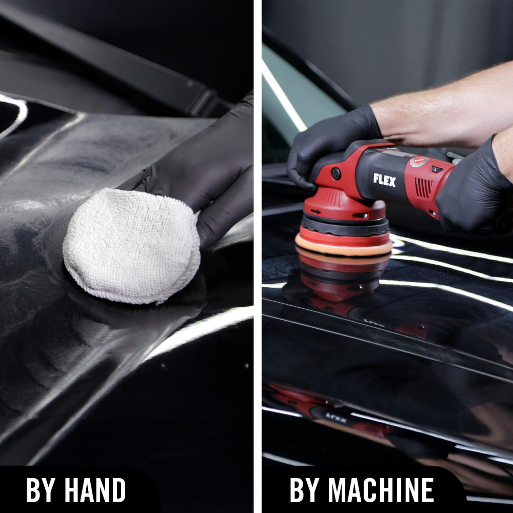 Turtle Wax Hybrid Solutions machine-polish setup supports DIY detailing convenience