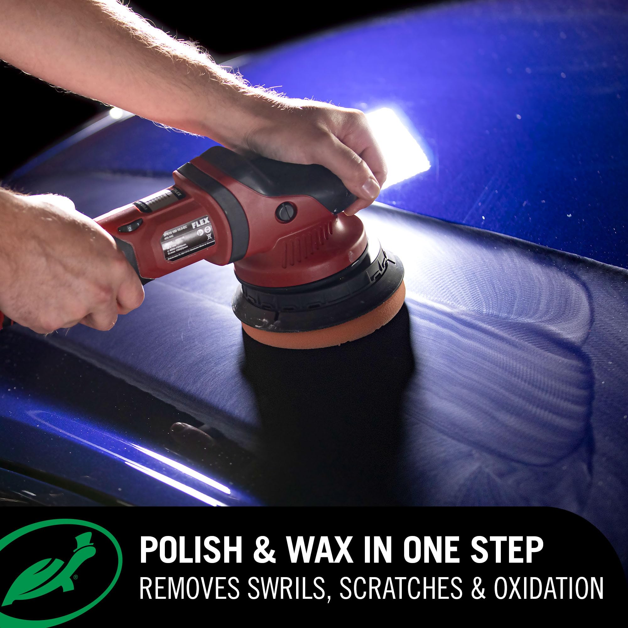 Turtle Wax Hybrid Solutions scratch-removal close-up on painted panel